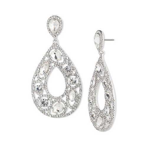 Givenchy Mixed Crystal Open Pear-Shape Drop Earrings