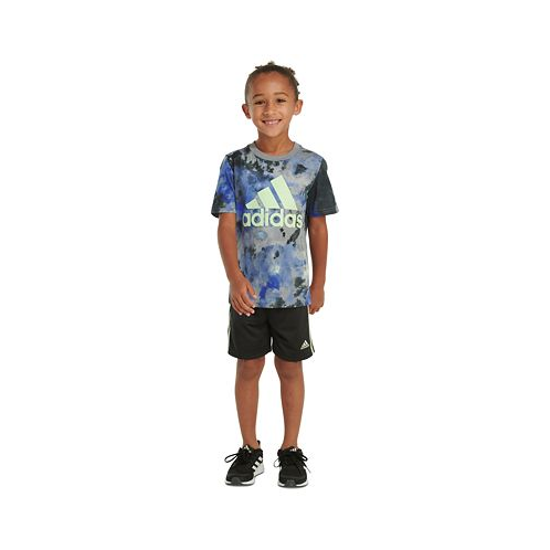 Adidas Little & Toddler Boys Printed T-Shirt & 3-Stripe Shorts 2 Piece Set