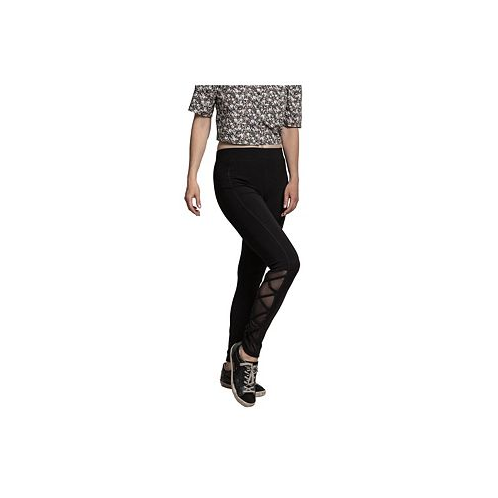 Standards & Practices Womens Interlaced Mesh Leggings With Side Pockets