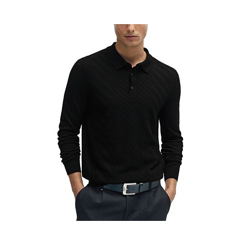 Hugo Boss Mens Graphic Jacquard Structure Polo Shirt