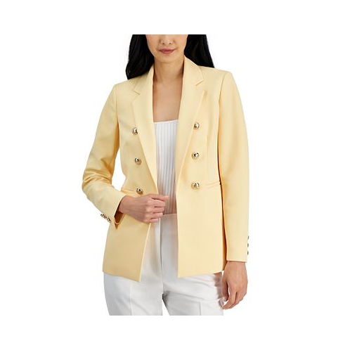 Anne Klein Womens Faux Double-Breasted Jacket