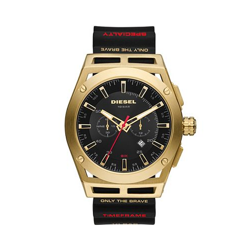 Diesel Mens Timeframe Chronograph Black Silicone Watch 48mm