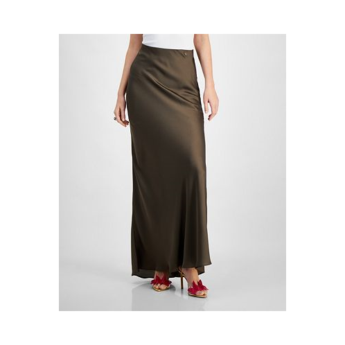 GUESS Womens Annachiara Satin Maxi Skirt