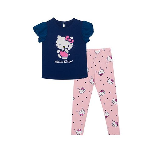 Hello Kitty Toddler Girls Wink Short Sleeve Top and Legging Set
