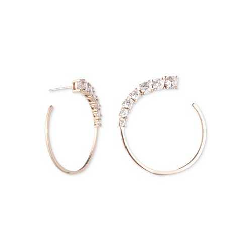 Givenchy Gold-Tone Crystal Frontal Hoop Earrings 1