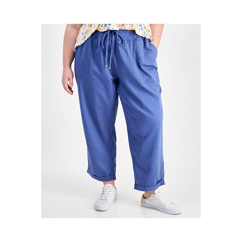 Tommy Hilfiger Plus Size High-Rise Cuffed Twill Pants