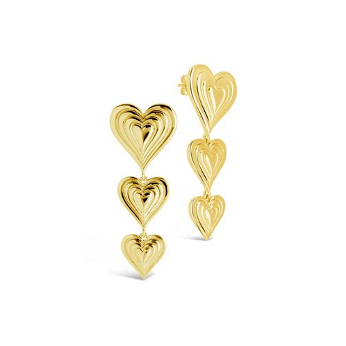 Sterling Forever Silver-Tone or Gold-Tone Beating Heart Drop Studs