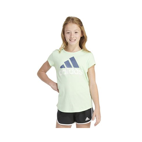 Adidas Big Girls Short-Sleeve Cotton Essential Logo Graphic T-Shirt