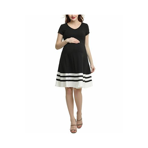 Kimi + kai Maternity Colorblock Skater Dress