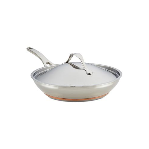 Anolon Nouvelle Copper Stainless Steel 12 French Skillet & Lid
