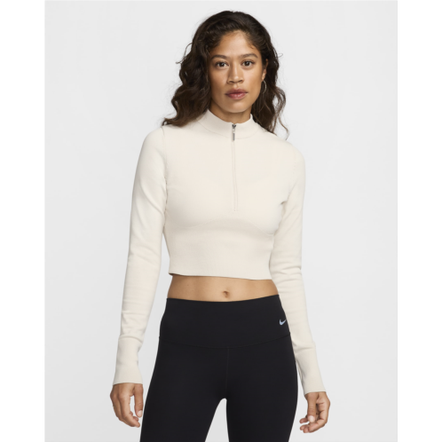 Nike Sportswear Chill Knit Womens Slim Long-Sleeve Cropped Sweater 1/2-Zip Top
