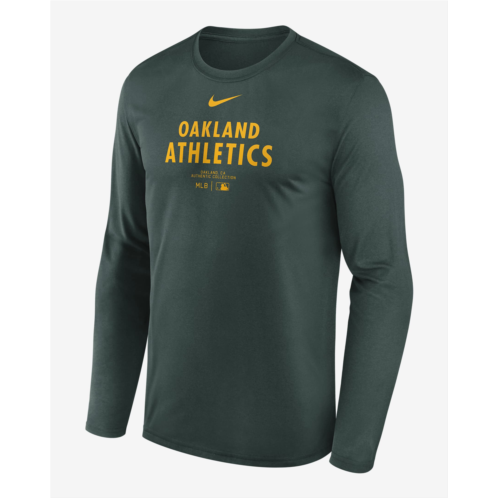 Oakland Athletics Authentic Collection Practice Mens Nike Dri-FIT MLB Long-Sleeve T-Shirt