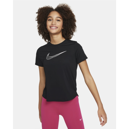 Nike One Big Kids (Girls) Dri-FIT Short-Sleeve Training Top