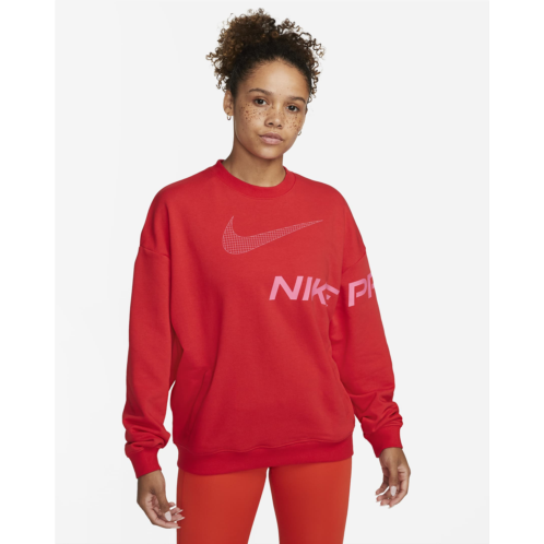 Nike Dri-FIT Get Fit Womens French Terry Graphic Crew-Neck Sweatshirt