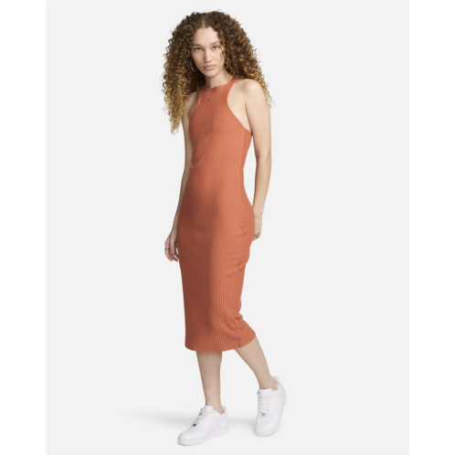 Nike Sportswear Chill Knit Womens Slim Sleeveless Ribbed Midi Dress
