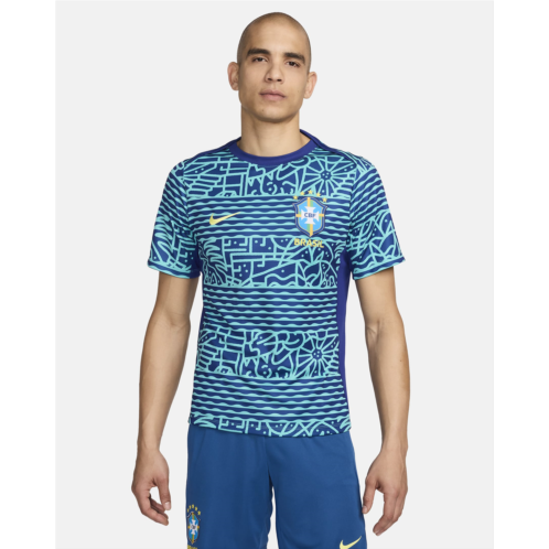 Brazil Academy Pro Mens Nike Dri-FIT Soccer Pre-Match Short-Sleeve Top