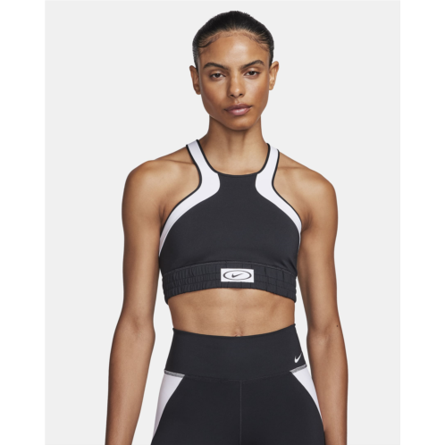 Nike High Neck Womens Medium-Support Lightly Lined Color-Block Sports Bra