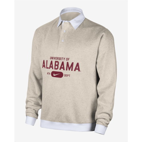 Alabama Club Fleece Mens Nike College Long-Sleeve Polo