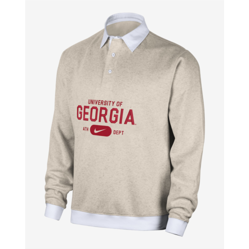 Georgia Club Fleece Mens Nike College Long-Sleeve Polo