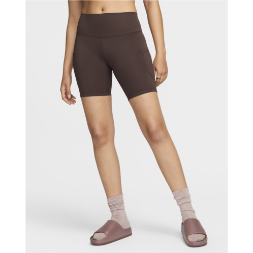 Nike One Womens High-Waisted 8 Biker Shorts with Pockets