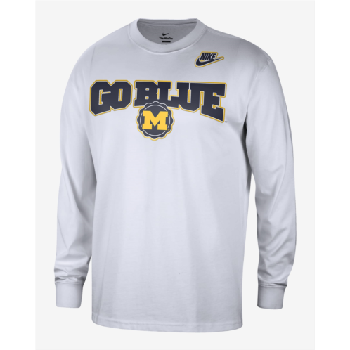 Michigan Max90 Mens Nike College Crew-Neck Long-Sleeve T-Shirt