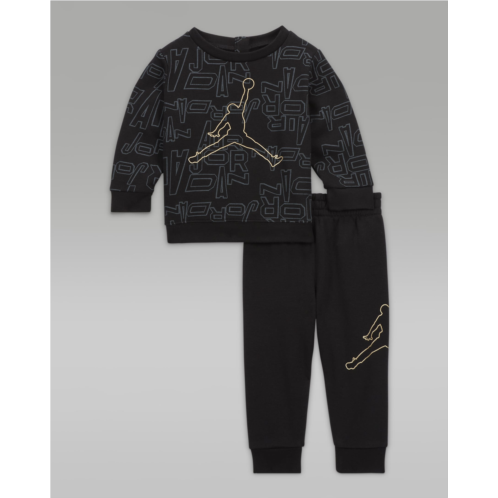 Nike Jordan Take Flight Black and Gold Crew Set Baby 2-Piece Set