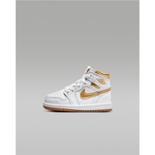 Nike Jordan 1 Retro High OG White and Gold Baby/Toddler Shoes
