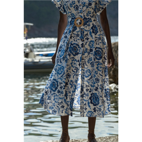Zara PRINTED DRESS WITH OPENWORK EMBROIDERY