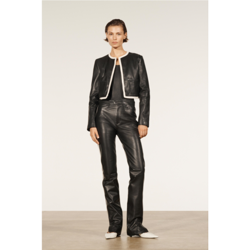 Zara CROPPED LEATHER JACKET LIMITED EDITION