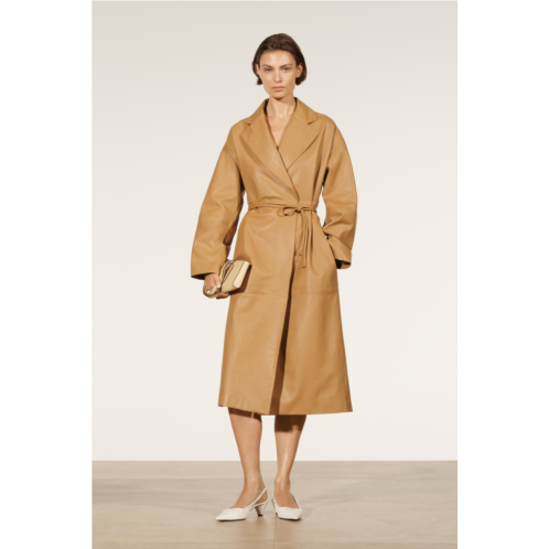 Zara BELTED LEATHER COAT LIMITED EDITION