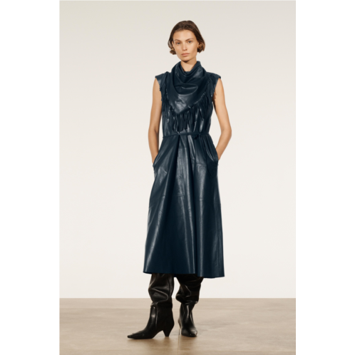 Zara BELTED LEATHER DRESS LIMITED EDITION
