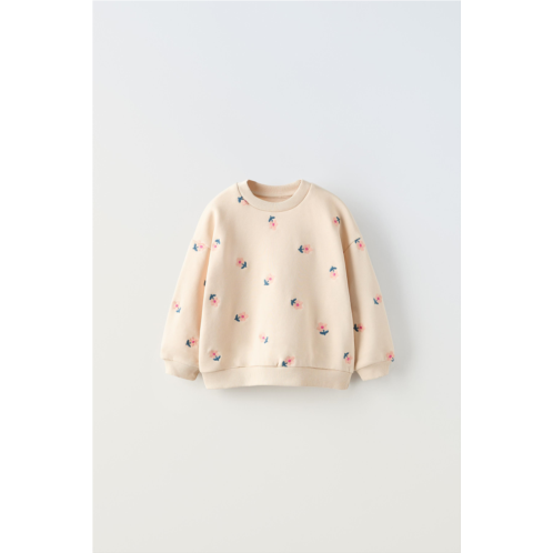 Zara EMBROIDERED SWEATSHIRT