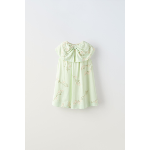 Zara EMBROIDERED DRESS WITH BOWS