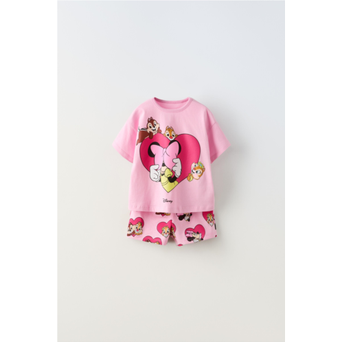 Zara MINNIE MOUSE AND FRIENDS ⓒ DISNEY PLUSH T-SHIRT AND BERMUDA SHORTS CO-ORD
