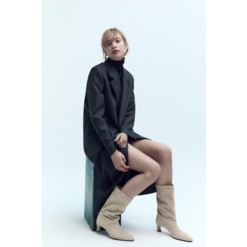 Zara MID-HEIGHT SHAFT SUEDE BOOTS