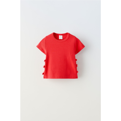 Zara CUT OUT T-SHIRT WITH BOWS