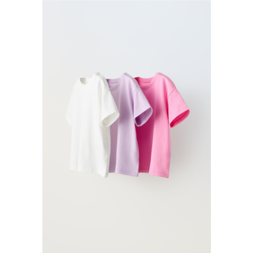 Zara THREE-PACK OF PLAIN T-SHIRTS