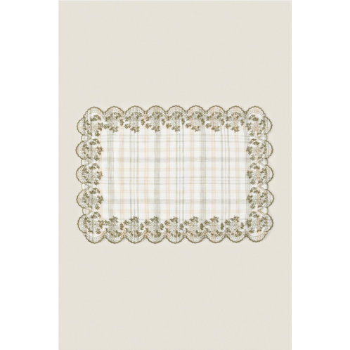 Zara LINEN AND COTTON CHECK PLACEMAT