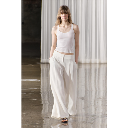 Zara LINEN BLEND PLEATED PANTS ZW COLLECTION