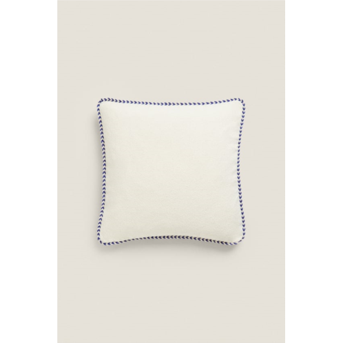 Zara WOVEN THROW PILLOW COVER WITH TRIM