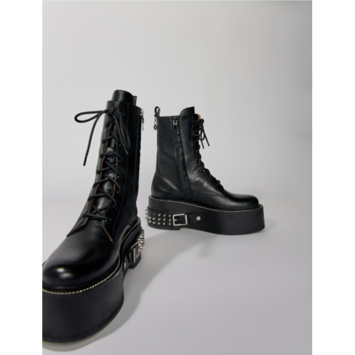 Maje Combat boots with punk details
