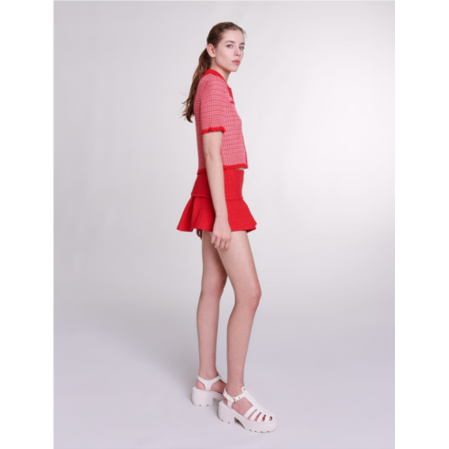 Maje Asymmetrical tweed miniskirt