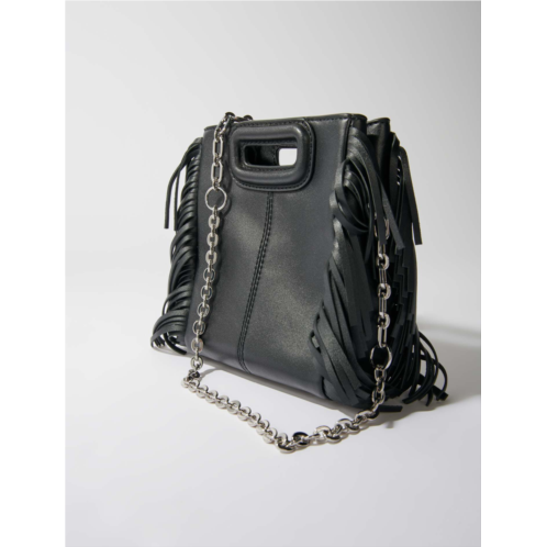 Maje M mini leather bag with fringes