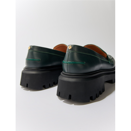 Maje Leather platform loafers