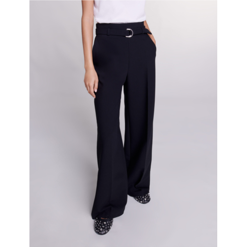 Maje Wide belted trousers