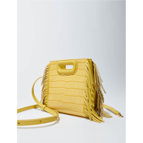 Maje Mini embossed-leather M bag with chain