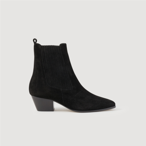 Sandro Leather ankle boots with elastic