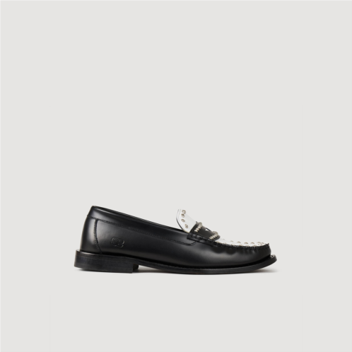 Sandro Two-tone studded loafers