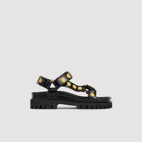 Sandro Studded Sandals With Tread