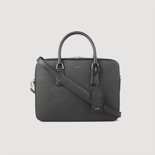 Sandro Saffiano Leather Briefcase